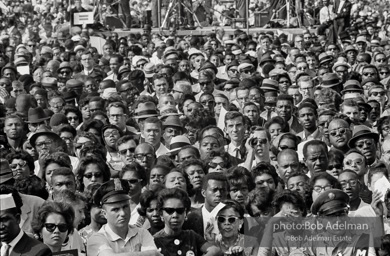 protestors mass at the foot of the  Lincoln Memorial,  Washington, D.C. August 28, 1963.