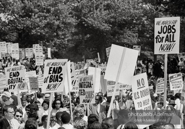 protestors mass at the foot of the  Lincoln Memorial,  Washington, D.C. August 28, 1963.