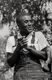 Freedom Walker, a demonstrator who marched from Clarksdale Mississippi to Washington D.C. celebrates the protests at near the Washington Monument. August 28, 1963.