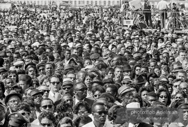 Determined protestors mass at the foot of the  Lincoln Memorial,  Washington, D.C. August 28, 1963.