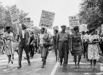 Proud Marchers advance along The Mall to the Lincoln Memorial. Washington, D.C. August 28, 1963.