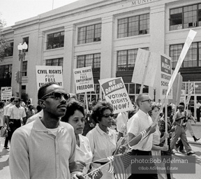 Proud Marchers advance along The Mall to the Lincoln Memorial. Washington, D.C. August 28, 1963.