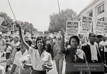 Proud Marchers advance along The Mall to the Lincoln Memorial. Washington, D.C. August 28, 1963.