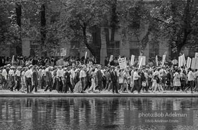 Proud Marchers advance along The Mall to the Lincoln Memorial. Washington, D.C. August 28, 1963.