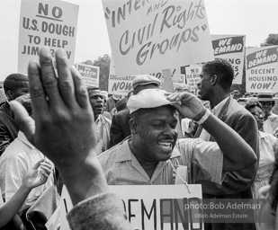 Marchers en route to the Lincoln Memorial.  Washington, D.C.  August 28, 1963.