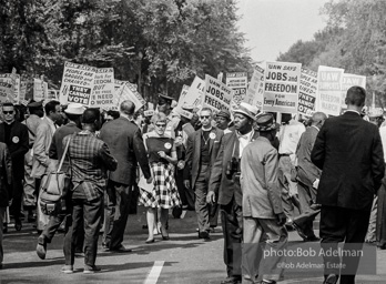 Marchers en route to the Lincoln Memorial.  Washington, D.C.  August 28, 1963.