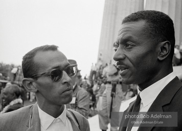 Reverand Wyatt T Walker, key aid of Dr. King (left) and Reverand Shuttlesworth leader of the Birmingham protests are delighted by the massive turnout.