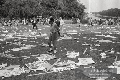 Last demonstrators depart from scene of the historic March on Washington . Photo depicts the infield in front of the Lincoln Memorial. 1963.