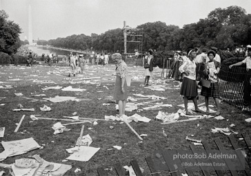 Last demonstrators depart from scene of the historic March on Washington . Photo depicts the infield in front of the Lincoln Memorial. 1963.