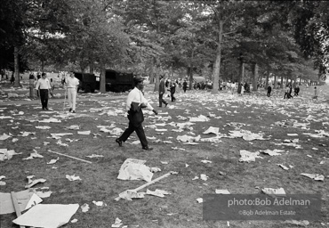 Last demonstrators depart from scene of the historic March on Washington . Photo depicts the infield in front of the Lincoln Memorial. 1963.