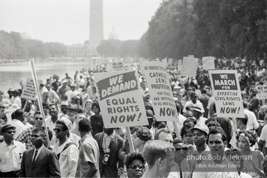 protestors assemble at the foot of the  Lincoln Memorial,  Washington, D.C. August 28, 1963.