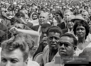 Amen, brother: Attentive listeners concentrate on intently as King speaks, Washington D.C. August 28, 1963