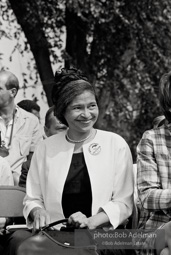 Honored guest, Rosa Parks, heroin of the Movement, awaits the opening remarks. Washington D.C. Augist 28, 1963