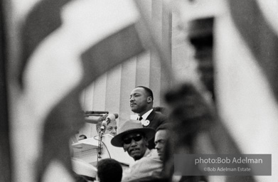 King pauses as he begins his historic address.