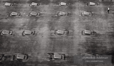 Rooftop of a warehouse located near new housing development. East Jamaica between Hollis and St. Albans. Jamaica, Queens, N.Y. 1968