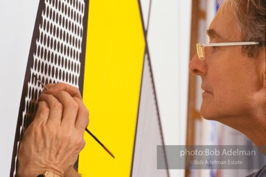 Perfect and Imperfect Paintings-Roy Lichtenstein. New York City, 1987. photo©Bob Adelman Estate, artworks ©Estate of Roy Lichtenstein.