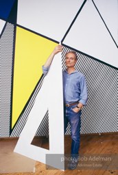 Perfect and Imperfect Paintings-Roy Lichtenstein. New York City, 1987. photo©Bob Adelman Estate, artworks ©Estate of Roy Lichtenstein.