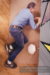 Perfect and Imperfect Paintings-Roy Lichtenstein. New York City, 1987. photo©Bob Adelman Estate, artworks ©Estate of Roy Lichtenstein.