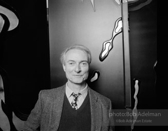 Roy Lichtenstein. Installation and opening-Perfect and Imperfect Paintings. Leo Castelli Gallery, NYC, 1987. photo©Bob Adelman Estate,artwork©estate of Roy Lichtenstein.