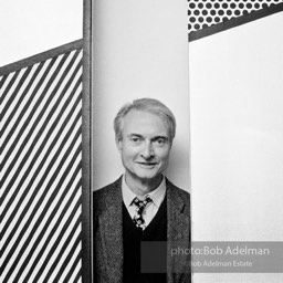 Roy Lichtenstein. Installation and opening-Perfect and Imperfect Paintings. Leo Castelli Gallery, NYC, 1987. photo©Bob Adelman Estate,artwork©estate of Roy Lichtenstein.