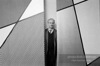 Roy Lichtenstein. Installation and opening-Perfect and Imperfect Paintings. Leo Castelli Gallery, NYC, 1987. photo©Bob Adelman Estate,artwork©estate of Roy Lichtenstein.