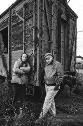 Authors Richard Ford and Raymond Carver. Near Port Angeles, Washington,