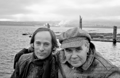 Authors Richard Ford and Raymond Carver. Near Port Angeles, Washington,