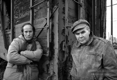 Authors Richard Ford and Raymond Carver. Near Port Angeles, Washington,