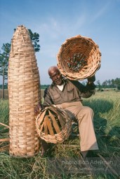 Preston Brown at work building one of his fish baskets - From the LIFE magazine story Artists of the Black Belt, 1983.