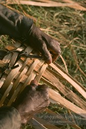 Preston Brown at work building one of his fish baskets - From the LIFE magazine story Artists of the Black Belt, 1983. Preston Brown at work building one of his fish baskets - From the LIFE magazine story Artists of the Black Belt, 1983.