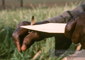 Preston Brown at work building one of his fish baskets - From the LIFE magazine story Artists of the Black Belt, 1983.