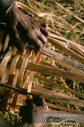 Preston Brown at work building one of his fish baskets - From the LIFE magazine story Artists of the Black Belt, 1983.