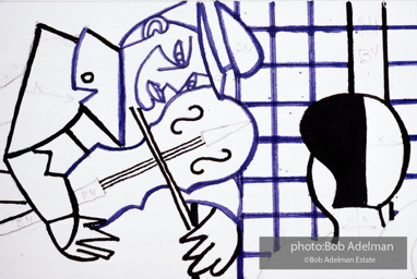 Roy Lichtenstein. Tel Aviv Mural, 1989. - photo©Bob Adelman Estate/Artwork ©Estate of Roy Lichtenstein.