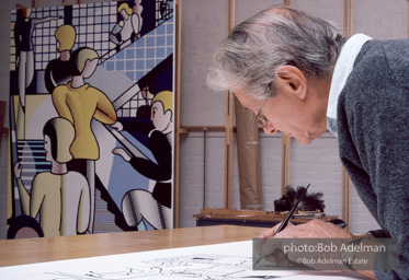 Roy Lichtenstein. Tel Aviv Mural, 1989. - photo©Bob Adelman Estate/Artwork ©Estate of Roy Lichtenstein.