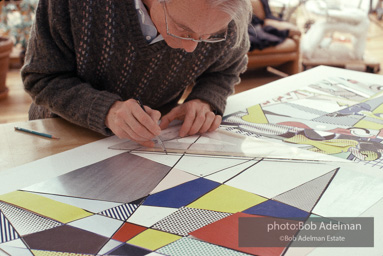 Roy Lichtenstein. Tel Aviv Mural, 1989. - photo©Bob Adelman Estate/Artwork ©Estate of Roy Lichtenstein.