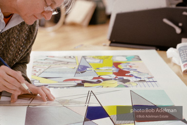 Roy Lichtenstein. Tel Aviv Mural, 1989. - photo©Bob Adelman Estate/Artwork ©Estate of Roy Lichtenstein.