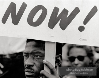 Redemption: Protestor demands the promise of full equality promised in the 13, 14, and, 15th amendments at the assembly at the Washington Monument.  Washington, D.C. August 28, 1963.