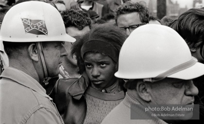 Hard stare: A young woman penned in by Sheriff Jim Clark’s posse glares as her fellow demonstrators chant, “No more Jim Clark over me,” Selma, Alabama. 1965 Hard stare: A young woman penned in by Sheriff Jim Clark’s posse glares as her fellow demonstrators chant, “No more Jim Clark over me,” Selma, Alabama. 1965