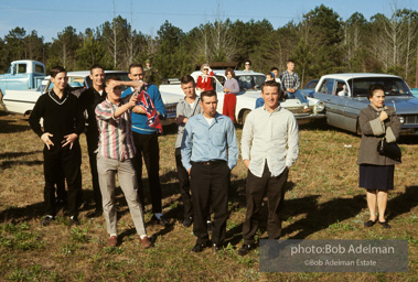 Hecklers along the road during the Selma to Montgomery March, Selma Highway,  Alabama. 1965.