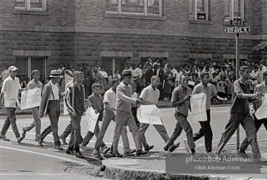 Wave of youthful protestors leaving the 16th St Baptist Church, Birmingham 1963