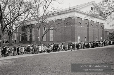 Line of mourners waiting to view King’s body going around the Sisters Chapel, Spelman College, Atlanta 1968 Line of mourners waiting to view King’s body going around the Sisters Chapel, Spelman College, Atlanta 1968