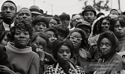 Mourners at the King memorial march in Memphis 1968