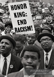 Mourners with sign at the King memorial service, Memphis 1968