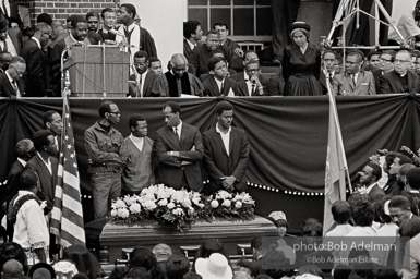 Rev. Ralph Abernathy speaking at the King memorial service, Morehouse College, Atlanta 1968.