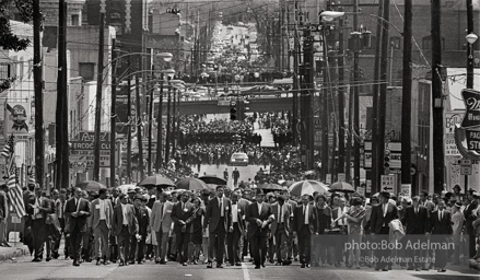 Mourners at the funeral procession passing through downtown Atlanta 1968.