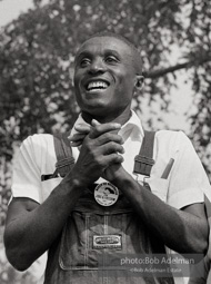 A marcher from Clarksdale, Mississippi. March on Washington, 1963. Many of the marchers were veterans of protests in their home regions. Clarksdale, Mississippi was the site of a two-year-long boycott of businesses by black residents.