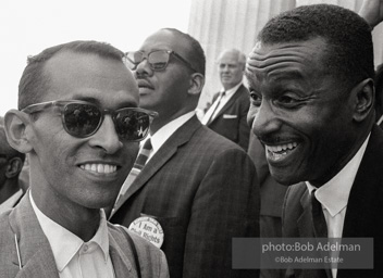 Reverand Wyatt T Walker, key aid of Dr. King (left) and Reverand Shuttlesworth leader of the Birmingham protests are delighted by the massive turnout.