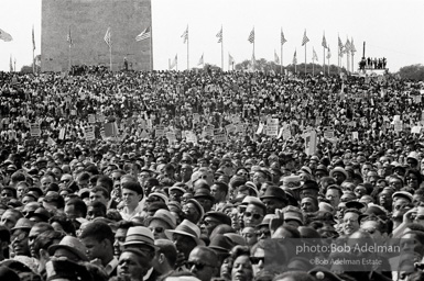 Assembled marchers begin the journey to the Lincoln Memorial. Washington, D.C.  August 28, 1963.