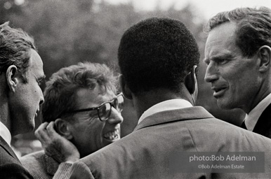 Marlon Brando, Burt Lancaster, Harry Belafonte and Charlton Heston at the Lincoln Memorial,
Washington DC 1963