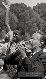 Freedom Rider Jerome Smith and actor Frank Silvera cheering a speaker,
Washington DC 1963
